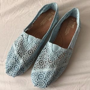 Toms Blue Lace Slip-ons